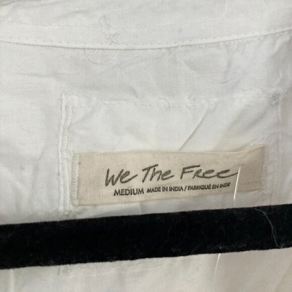 NWT We The Free Remade Poplin Collared Button Up Shirt White Sz M - Picture 6 of 7